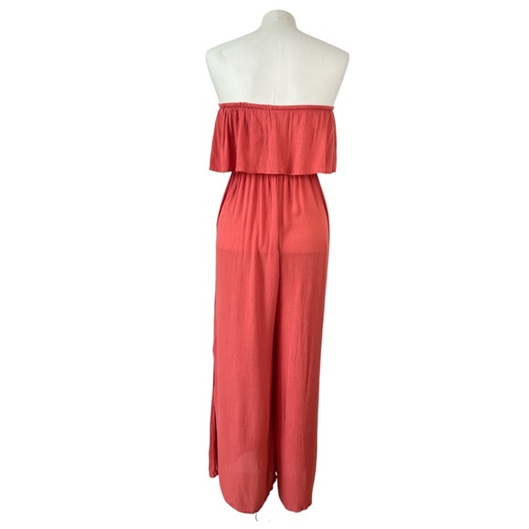 Elan Coral Orange Beach Strapless Jumpsuit size M - Picture 4 of 13